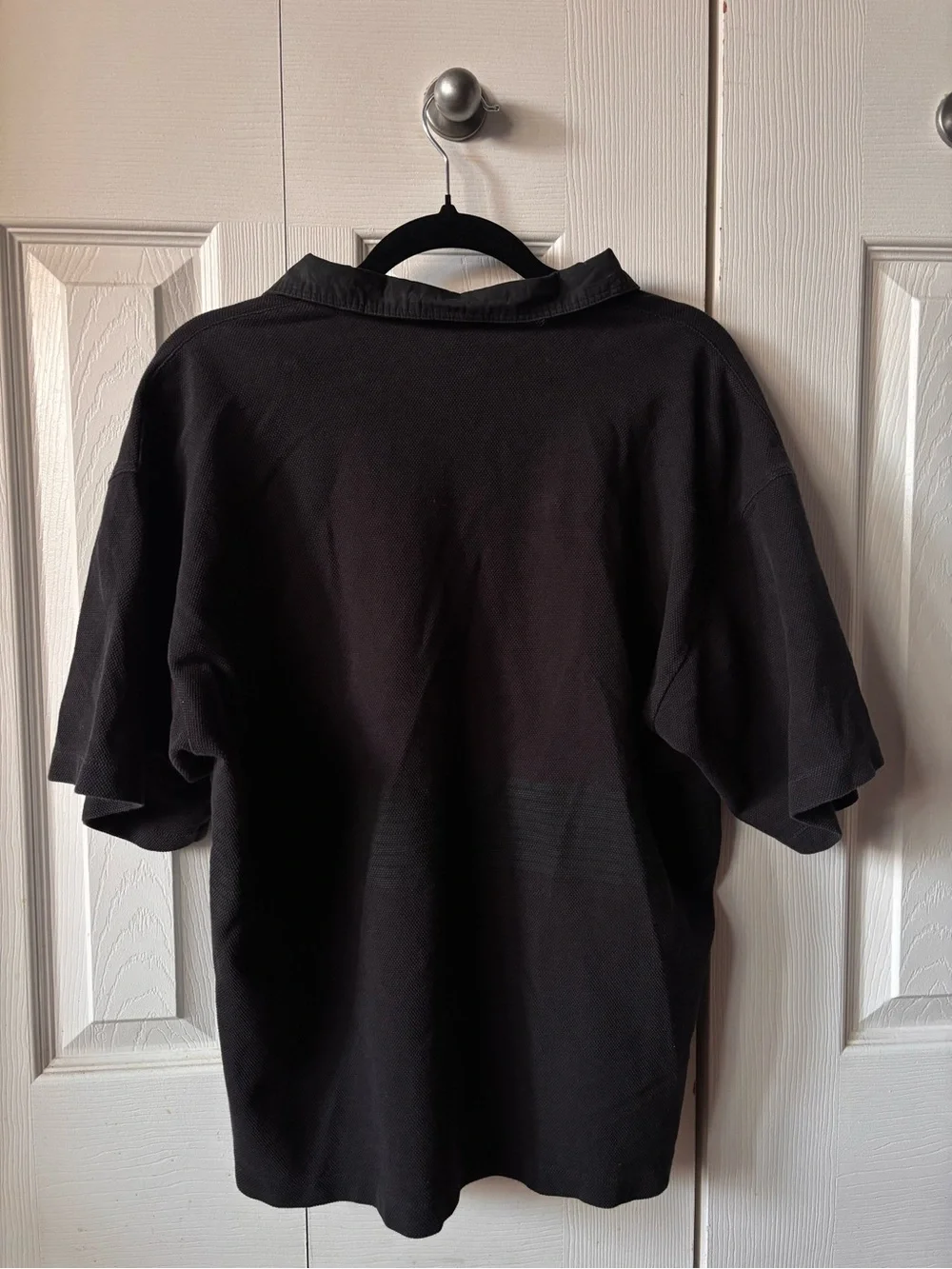adidas Black Short-Sleeve Polo Rugby Shirt